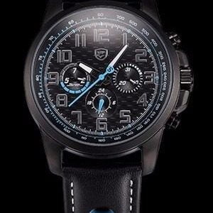 Reloj Original Shark Sh185 Correa Cuero 3 Atm Led Fecha Hora