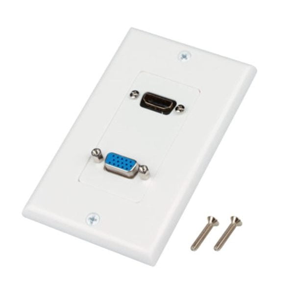 Faceplate Toma Con Socket Vga Conector Hembra Hdmi Hembra