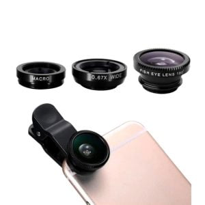 Lente Ojo De Pez 3 En 1 Universal Iphone Monopod Macro Wide
