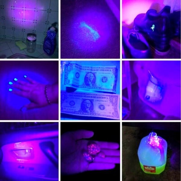 Linterna Luz Ultra Violeta Portatil Ligera 9 Led Aluminio