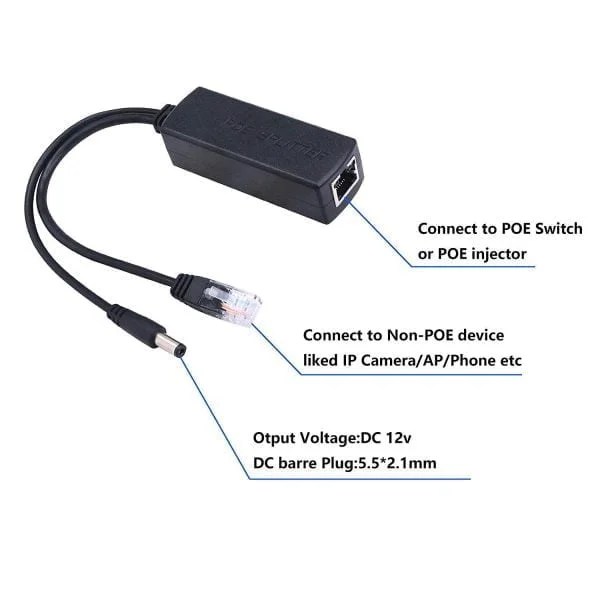Splitter Poe Activo 48v A 12v Conexion Camaras No Poe