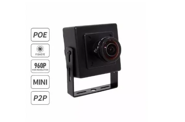 Mini Camara De Red Ip Ojo De Pez Poe Onvif P2p Cctv 960p