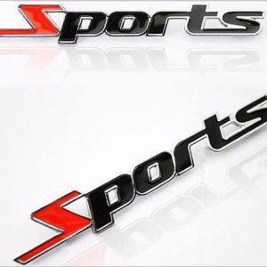 Emblema Logo Sports Cromado Adhesivo 3m Tuning Negro Rojo