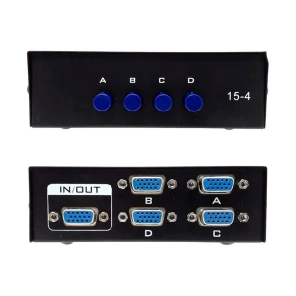 Switch 4 Puertos Vga Proyector Monitor Conmutador