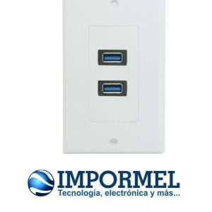 Faceplate Usb 3.0 Doble Dos Tomas Conectores Hembra Pared
