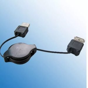 Cable De Extensión Usb Negro Retractil