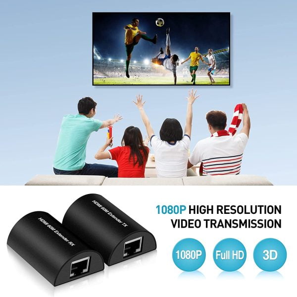 Extensor De Cable Hdmi Mediante Utp Hasta 60 Metros Hd 60m