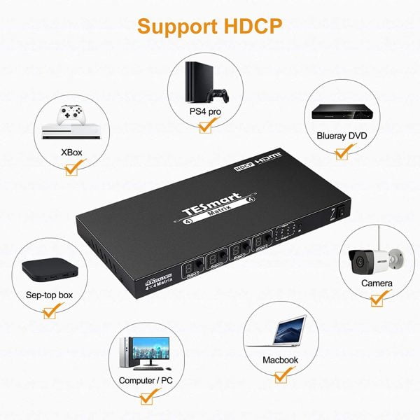 Switch Splitter Hdmi Matrix 4x4 Con Control Remoto Hdmi V1.3