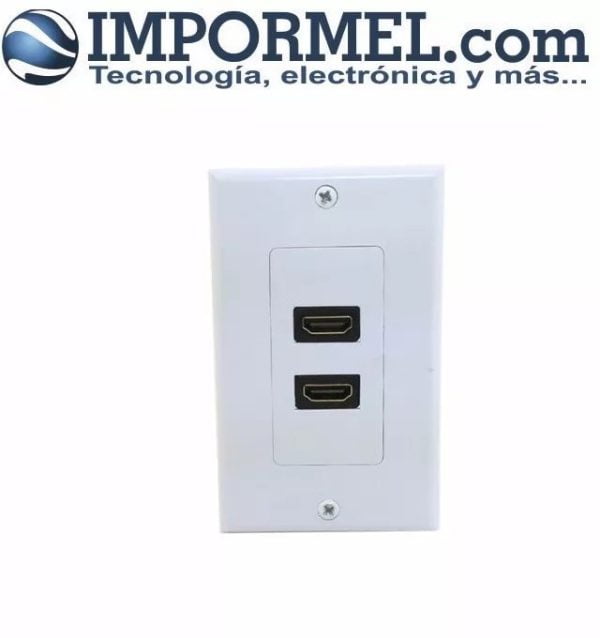 Faceplate Hdmi Doble Dos Tomas Conectores Hembra