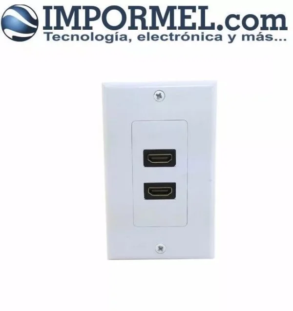 Faceplate Hdmi Doble Dos Tomas Conectores Hembra