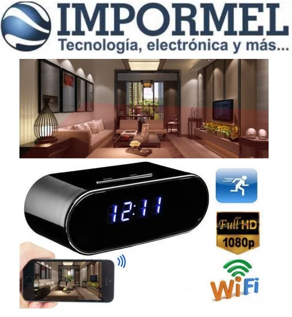 Cámara Reloj Espia Ip Wifi Hd 1080p Vision Nocturna Graba Sd