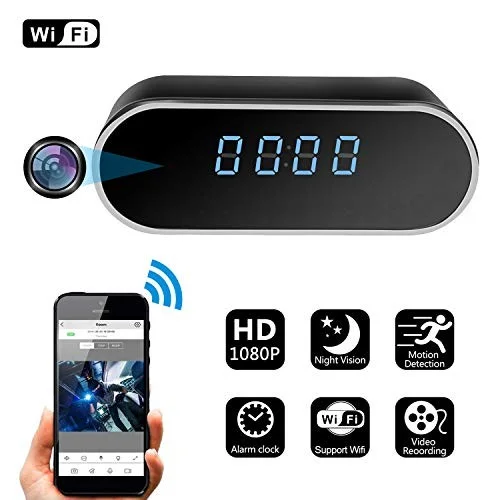 Cámara Reloj Espia Ip Wifi Hd 1080p Vision Nocturna Graba Sd