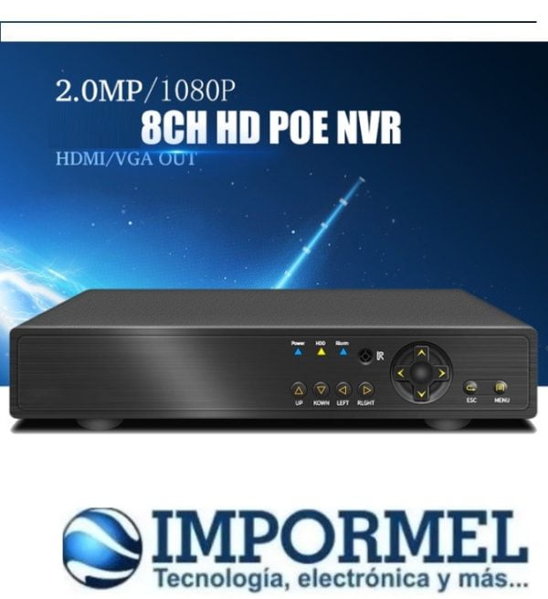 NVR POE 8CH 1080P CCTV 48V Seguridad Switch Grabador P2P ONVIF