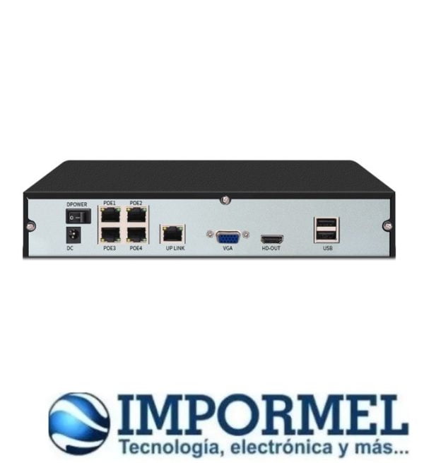 NVR POE 4CH 1080P CCTV 48V Seguridad Switch Grabador P2P ONVIF