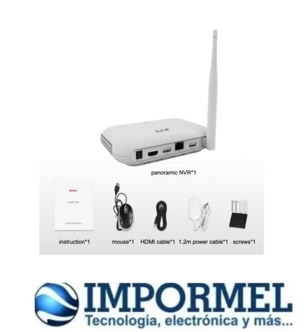 Nvr Wifi Onvif 4ch Hd 5mp 360 Panoramica Inalambrica