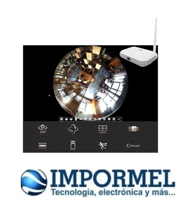 Nvr Wifi Onvif 4ch Hd 5mp 360 Panoramica Inalambrica