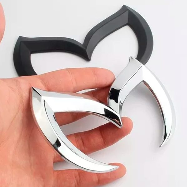 Emblema Sello Logo Mazda 3 5 6 Tipo Batman Plateado 3d