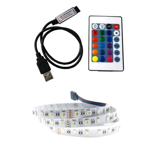 Tira Led Para Tv Samsung Lg Tcl Rgb 5050 Smd Remoto Usb