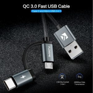 Cable Carga Rápida 3.0 Usb Tipo C Micro Usb 2 En 1 Samsung