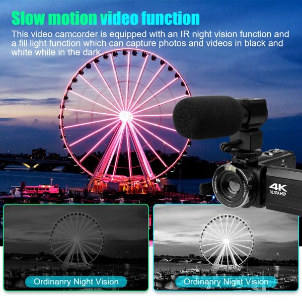 Filmadora Camara Komery 4k Visión Nocturna Hd Tactil Mic