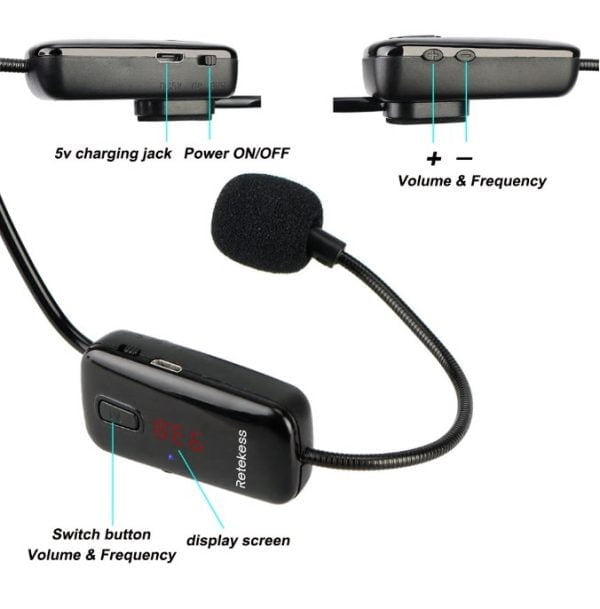 Micrófono Inalámbrico Altavoz Portátil Amplificador Voz Fm