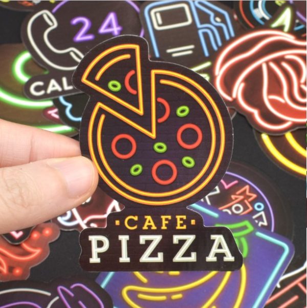 50 Stickers Neon Anime Animales Regalo Carro Bicicleta