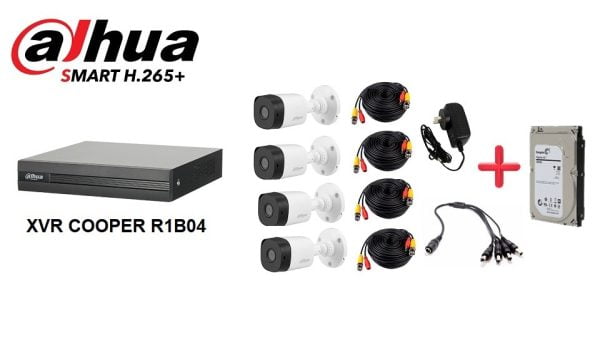 Kit 4 Camaras Vigilancia Seguridad Hd1080p Dahua Disco 1tb