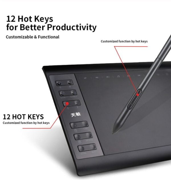 Tableta Digitalizadora Dibujo Tablet 10 Pluma Graficos Usb