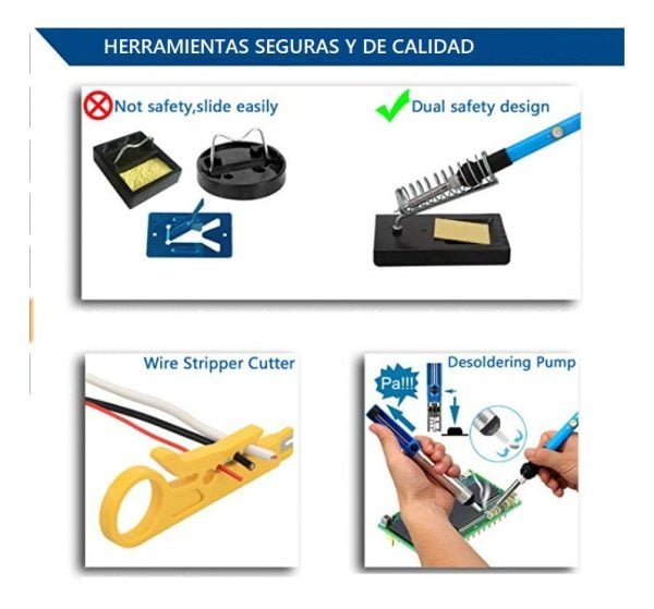 Kit Herramienta Soldadura Temperatura Ajustable Multimetro