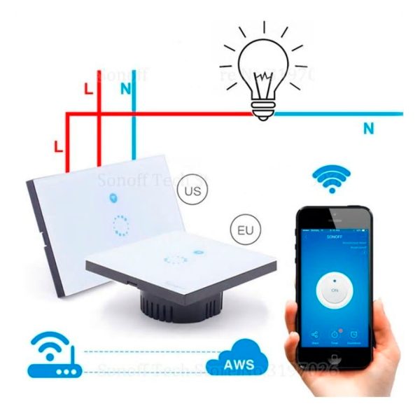 Sonoff Touch Us Interruptor Wifi Inteligente Google Alexa