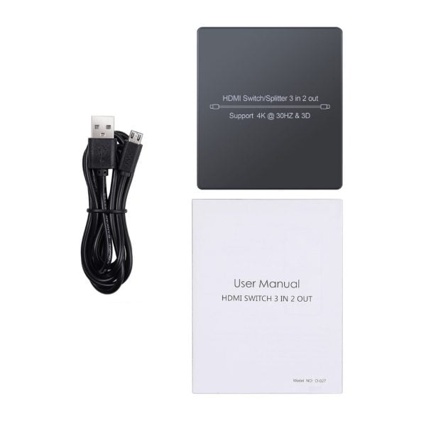 Splitter Hdmi Switch Matriz 3x2 3 Entradas 2 Salidas 4k 3d