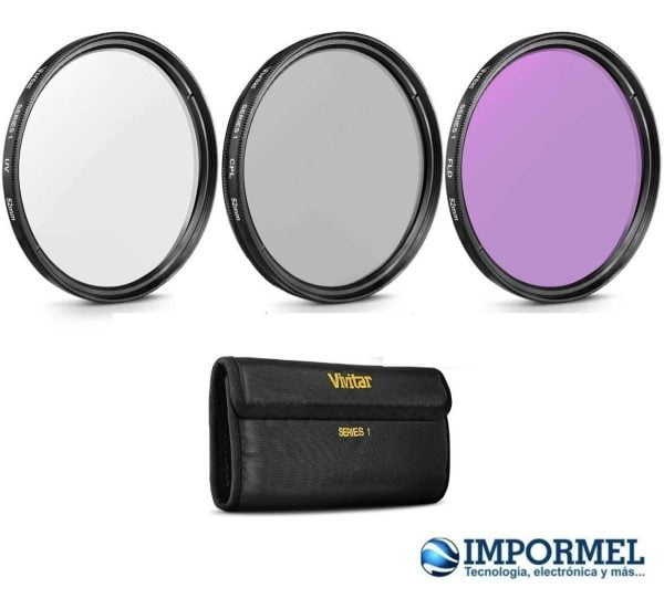 Vivitar Kit Filtro De Lente 3 Piezas 67mm Uv Cpl Fld Canon