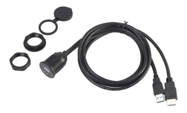 Socket HDMI + USB3.0 Para Auto Con Extension 2M AUTO MOTO