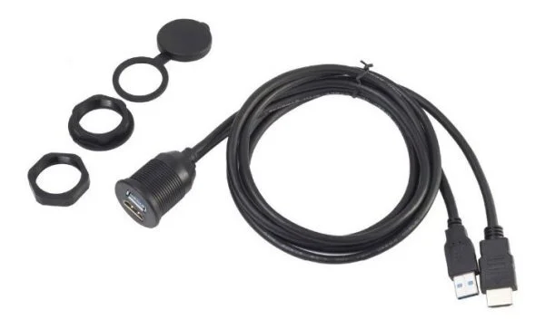 Socket HDMI + USB3.0 Para Auto Con Extension 2M AUTO MOTO