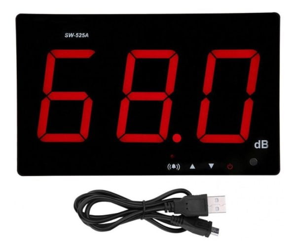 Sonometro Digital Medidor Sonido Decibelios Monitor Pared