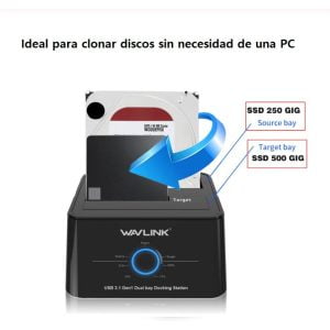 Clonador De Disco Wavlink Usb 3.1 A Sata 2.5 3.5 Hdd Dual