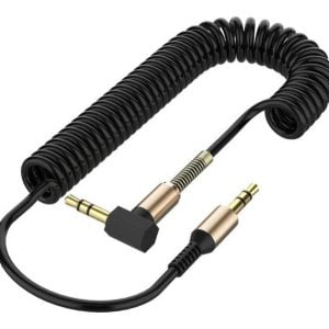 Cable Auxiliar Audio Estéreo 3.5 Mm Negro Resistente Espiral