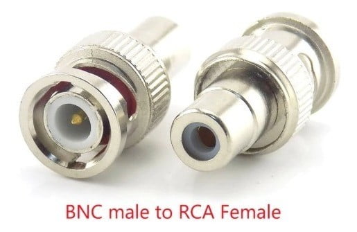 Conector BNC - RCA Hembra Macho Adaptador Camaras Cctv