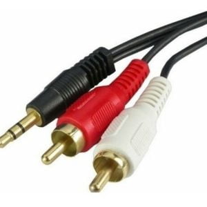 Cable Audio Plug 3,5mm Auxiliar Macho A 2 Rca Macho De 1,5m