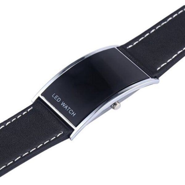 Reloj Digital Hombre Led Elegante Negro Resistente Al Agua