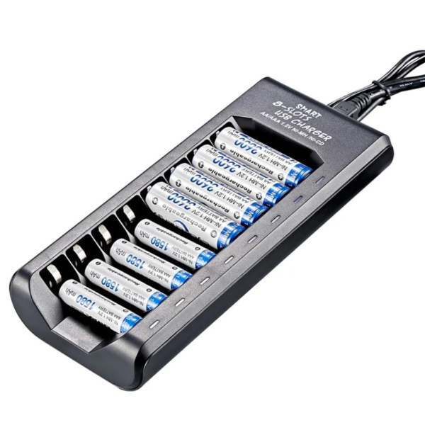 Cargador Para Pilas Aa Aaa Hasta 8 Pilas Ni-mh Con Led