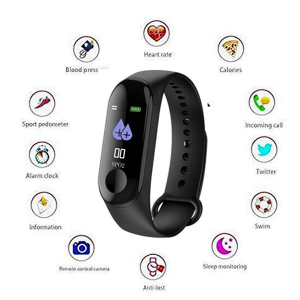 Smart Band M3 Con Termometro Watch Reloj Deportivo Fitness Varios Colores