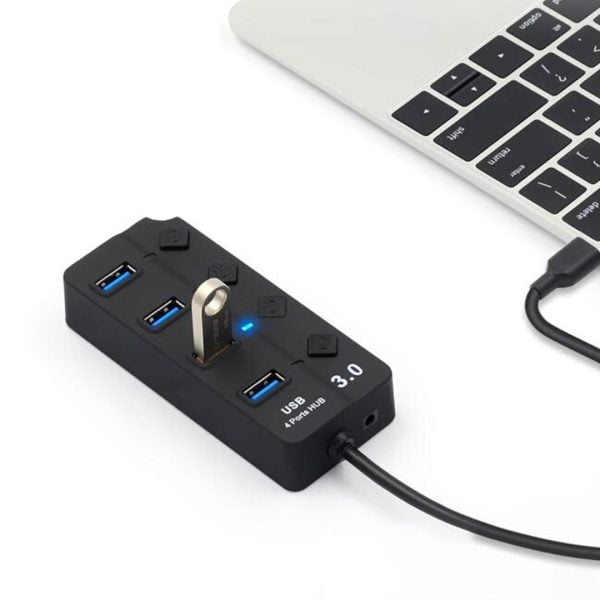 Hub Usb 3.0 De 4 Puertos Con Switches On/off Extension Usb
