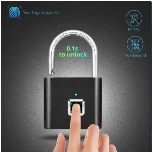 Candado Con Huella Digital USB recargable seguro biometrico - Impormel