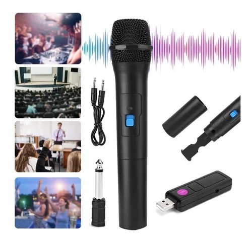 Micrófono Inalámbrico Uhf Simple Karaoke Microfono Mano Eyk - Impormel