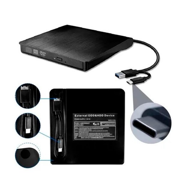 Dvd Writer Cd Quemador Externo Usb 3.0 C Macbook Laptop Pc