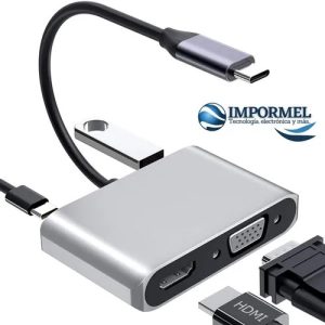 Adaptador Hdmi Vga Celular Usb C Samsung LG Macbook 4g Gb Hd