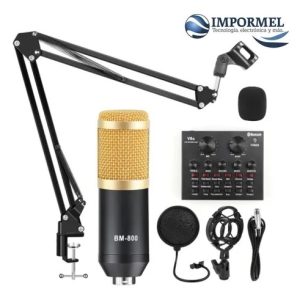 Microfono condensador brazo soporte araña mini consola bluetooth