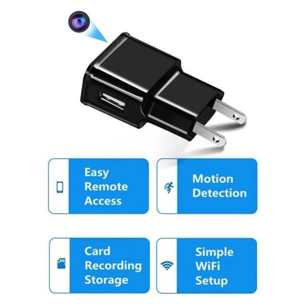Cargador De Pared Usb 1080p Cámara Espía Oculta Wifi Enchufe