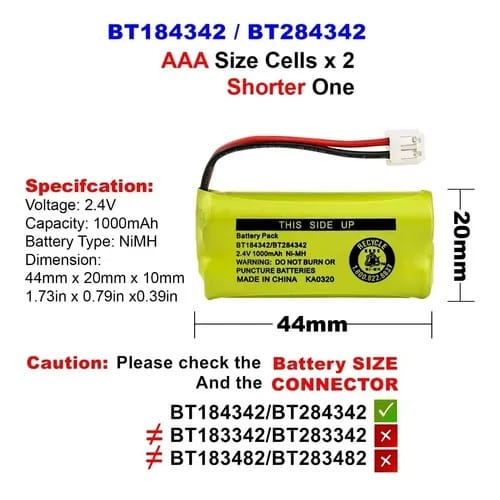 Bateria Telefono Inalambrico Bt184342 Bt284342 At&t Vtech Ge - Impormel